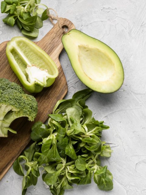 various green veggies avocado